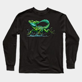 Basilisk Lizard Cool Lizard Art Herpetology Basilisk Lizard Long Sleeve T-Shirt